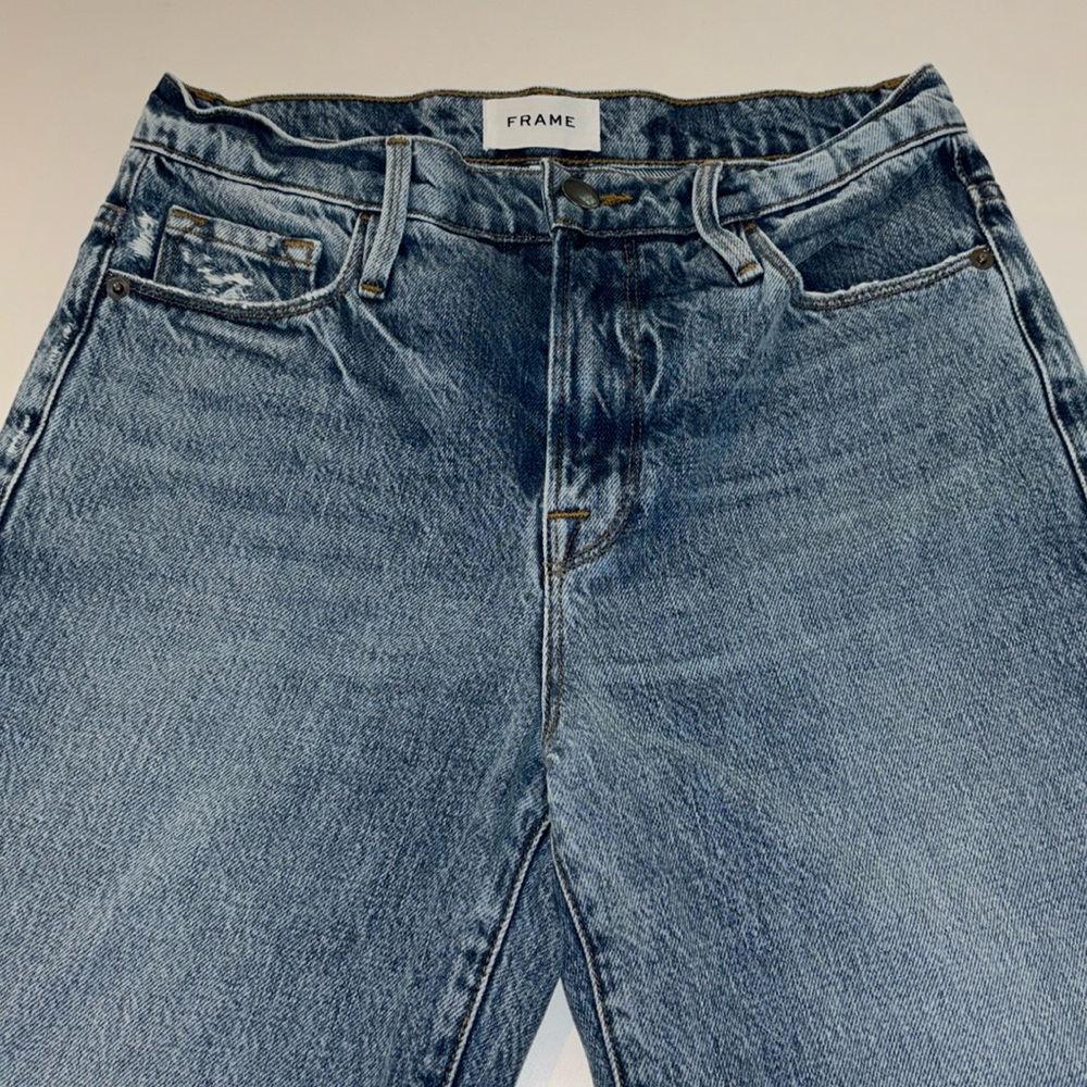 Frame High Rise Straight Leg Jeans Size 24 - Picture 3 of 13